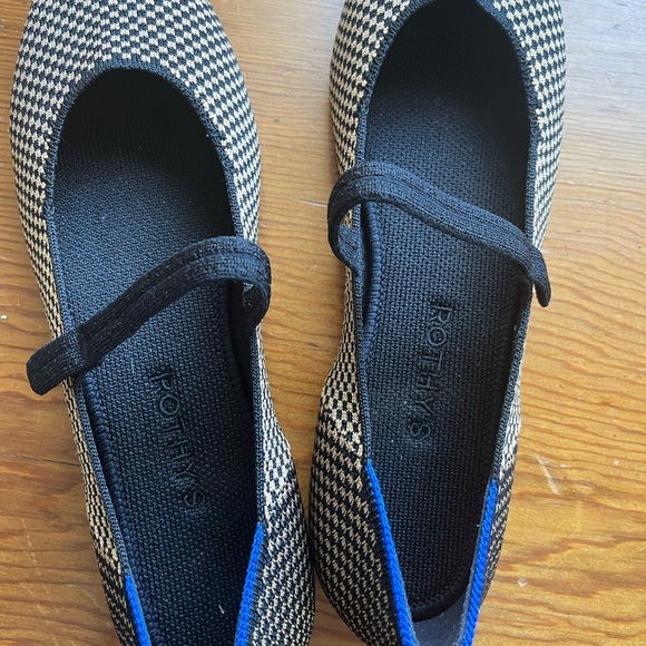 Rothy's Black and Cream Checkered Loafers - Picture 3 of 6